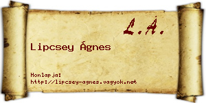 Lipcsey Ágnes névjegykártya