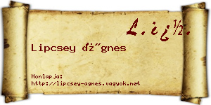 Lipcsey Ágnes névjegykártya