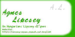 agnes lipcsey business card